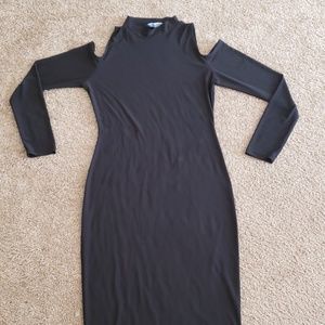 peek a boo shoulder midi bodycon dress PLUS SIZE